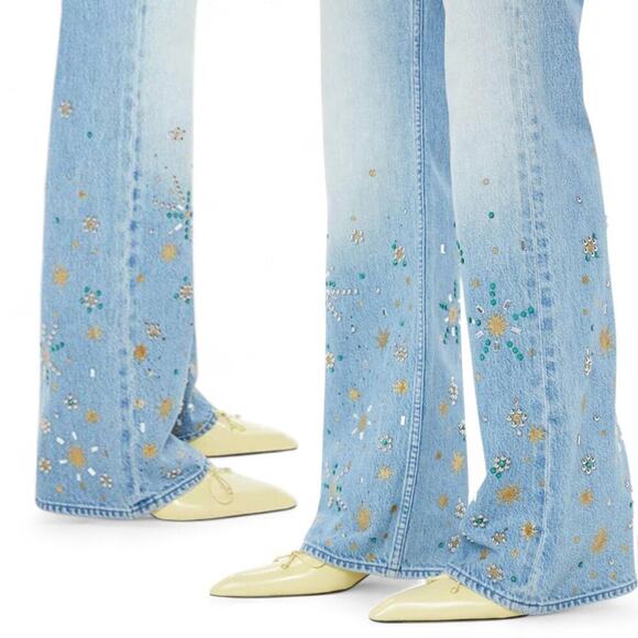 MOTHER Superior The Bookie Heel Bootcut Jeans Righteous Gemstones Size 24 - Picture 3 of 13